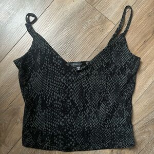 Dynamite Dark Green Snakeskin Camisole